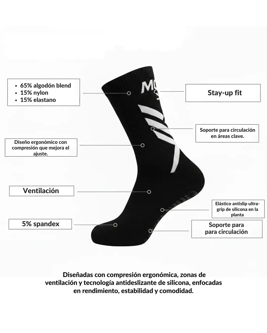 Descripción y características de la calceta Moc Sox Pro One Black