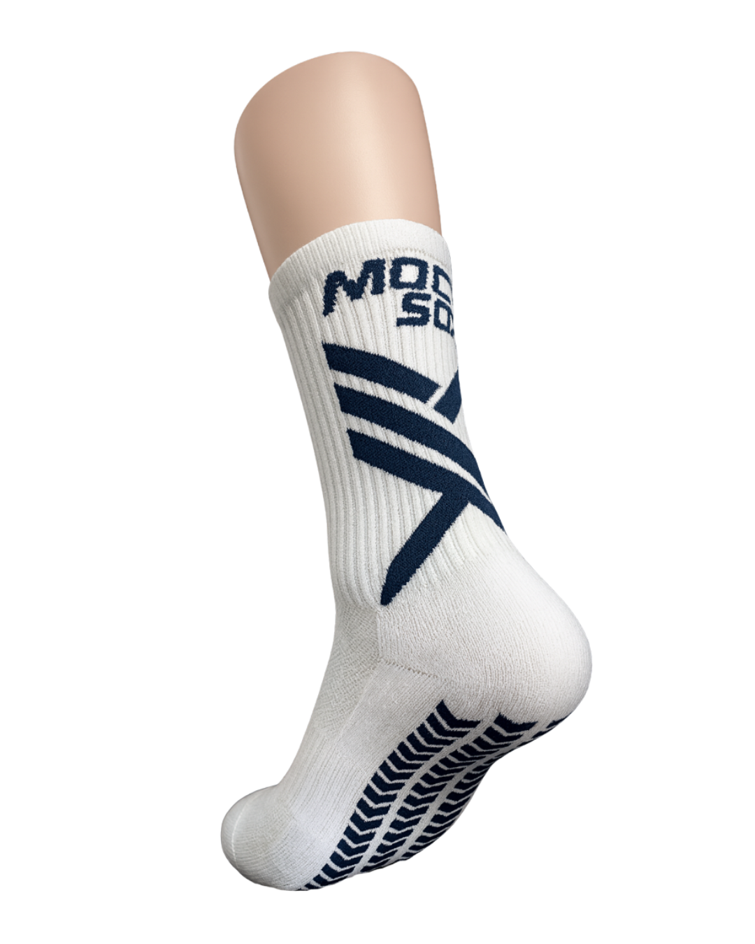 Calceta antideslizante para futbol Moc Sox Pro One en color blanco