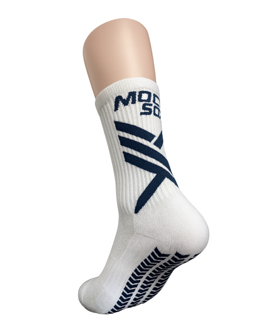 Calceta antideslizante para futbol Moc Sox Pro One en color blanco